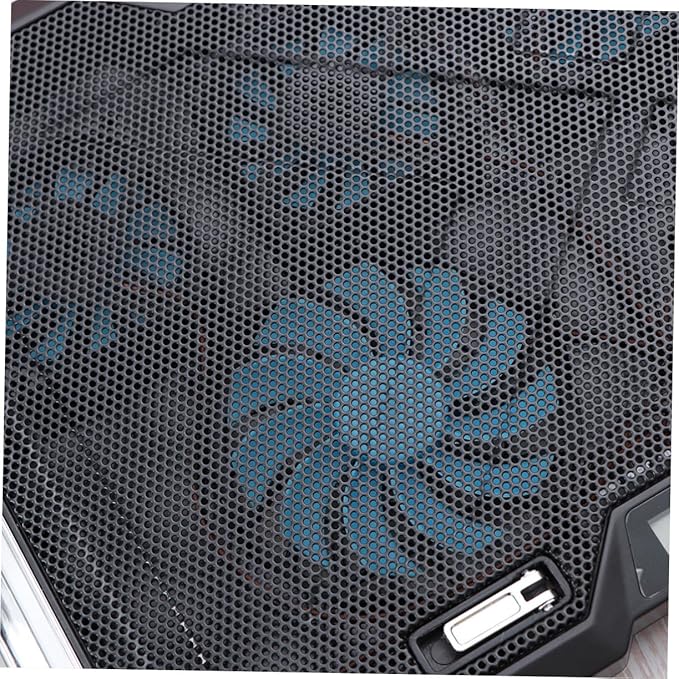 Adjustable Laptop Cooling Pad with Fans and Dual USB Ports RGB LED Light Effects Iron Hollow Shell for Efficient Heat Dissipation Suitable for Laptops Up to Silent Portable Cooler