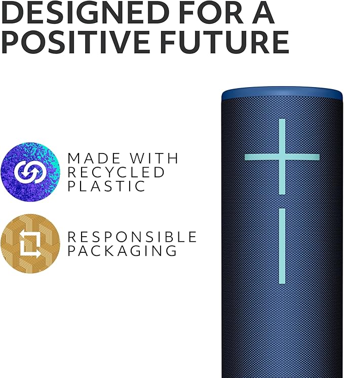 Ultimate Ears Boom 4 Portable Waterproof Bluetooth Speaker with 360-Degree Bold Immersive Crystal-Clear Sound Floating Speaker with 15-Hour Battery and 147ft (45m) Range - Blue