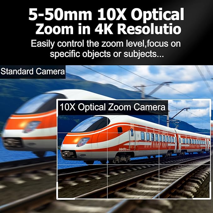 USB Camera 4K Ultra HD Webcam with 5-50mm Varifocal Lens USB Camera High Resolution 3840P Optical Web CameraManual Zoom Conference Webcam Support OPENCV on Mac/Window/Linux