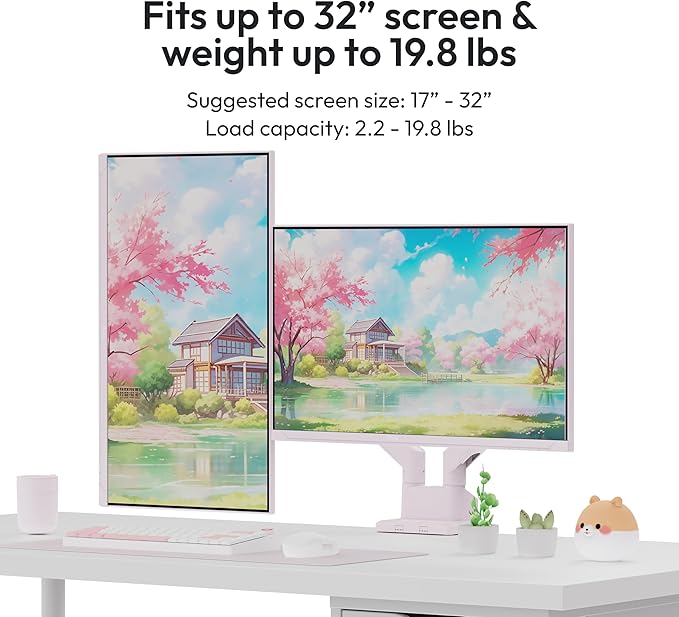 Pixio Two PX27U Wave Pink 27 inch 160Hz Refresh Rate 4K 3840x2160p Resolution Fast IPS Panel 1ms GTG Response Time 4K Gaming Monitor and PS1D Wave Pink Dual Monitor Arm