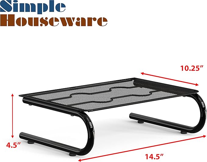 Simple Houseware Mesh Monitor Stand Riser Black 2 Pack
