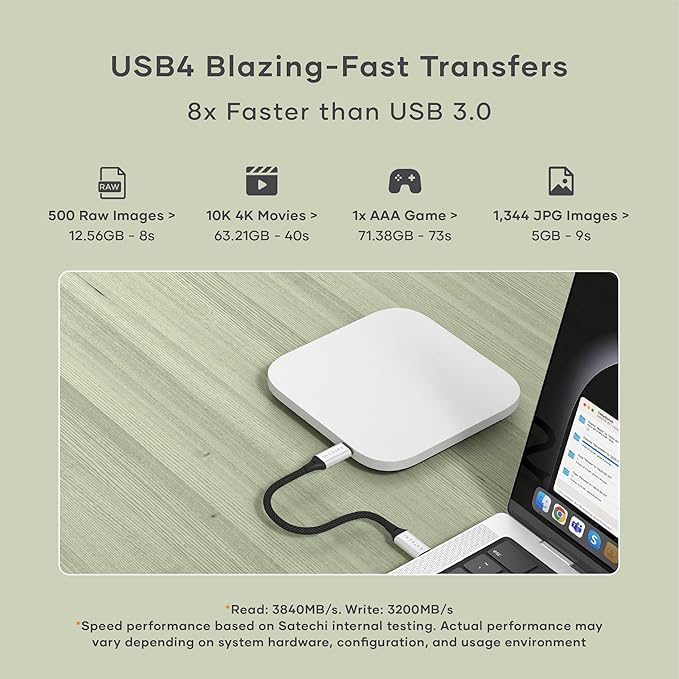 Satechi USB4 NVMe SSD Enclosure for Mac mini M4 M.2 NVMe SSD Enclosure with up to 40Gbps up to 8TB for Sizes 2280/2260/2242/2230mm Compatible with Thunderbolt 5/4 USB4 (SSD Not Included)