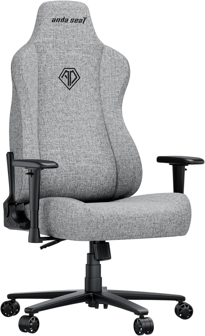 Anda Seat Novis Gaming Chair for Adults - Large Reclining Video Game Chairs Linen Fabric Ergonomic Office Chair Heavy Duty Back Lumbar Support - Gray Fabric Computer Chairs for Home &amp Work