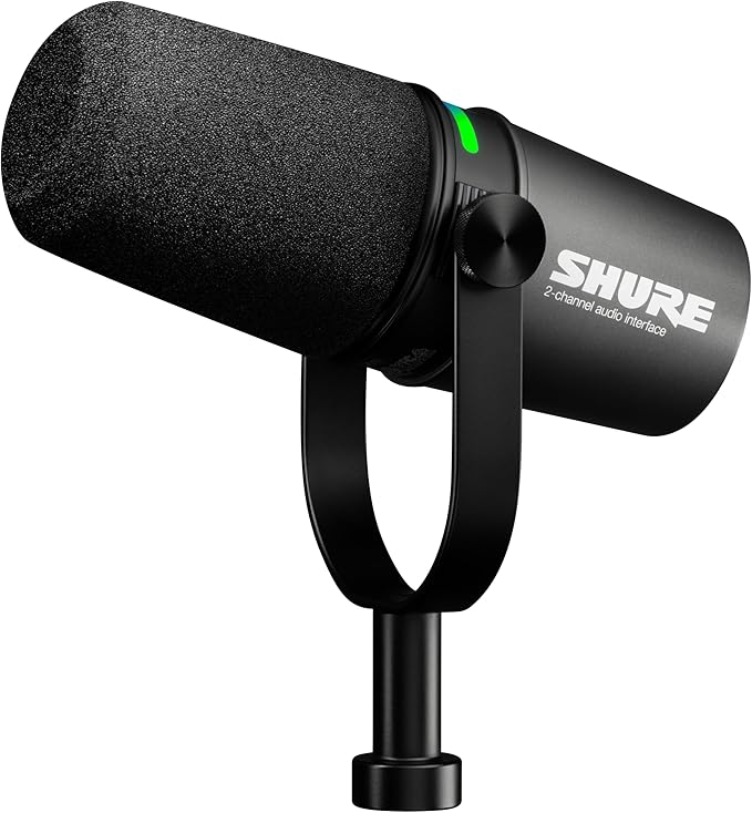 Shure MV7i Smart Microphone – USB-C &amp XLR Mic for Podcasting Music &amp Streaming with Built-in Audio Interface Auto Level Mode Advanced DSP All-Metal Design Black