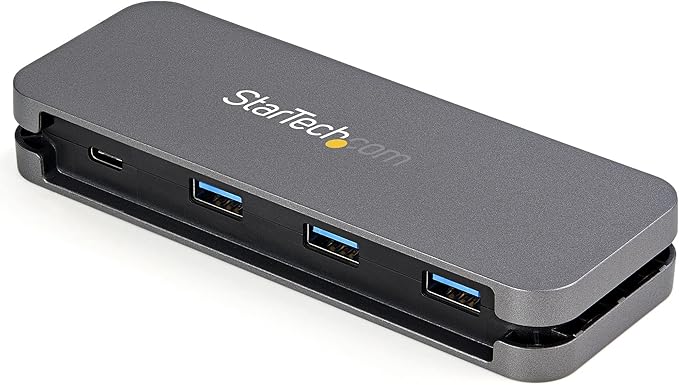 StarTech.com 4 Port USB C Hub - 3X USB-A/1x USB-C - 5Gbps USB 3.0 Type-C Hub (3.2/3.1 Gen 1) - Bus Powered - Portable USB-C to USB-A Adapter Hub - 11.2 (28.5cm) Cable w/Cable Management (HB30CM3A1CB)