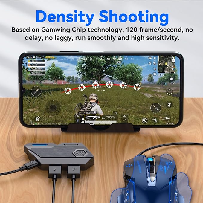 Gugxiom One Hand RGB Gaming Keyboard and Mouse Combo Half Hand Mechanical Feeling Keyboard for Mobile Games