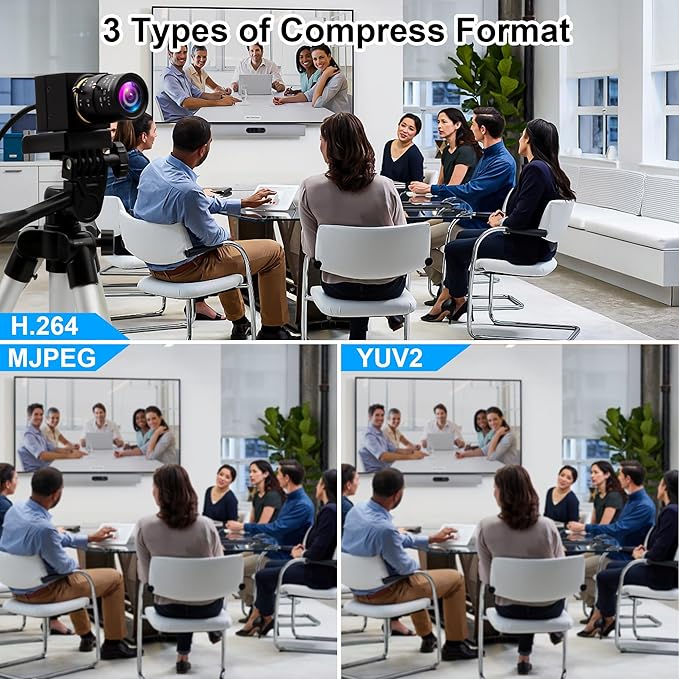 1080P USB Camera with 2.8-12mm Varifocal Lens 0.01Lux Low Light Webcam H.264 IMX323 Computer Camera for Video Conference Plug &amp Play for Windows/Linux/Mac