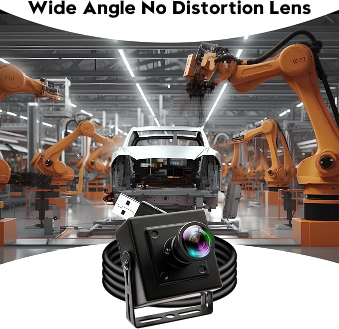 50FPS Global Shutter High Speed USB Camera Wide Angle Distortion-Free Color Lens USB 2.0 Plug-and-Play for Golf Swing Slow Motion Industrial Machine Vision VR &amp Robotic Vision