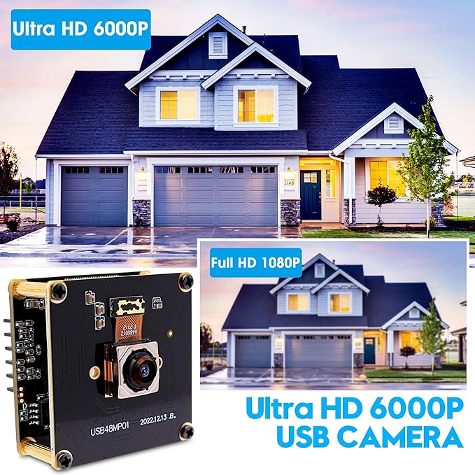 48MP USB Camera Module 200ms Fast Autofocus Camera with 70 Degree Lens Industrial Webcam Board 8000 * 6000 Webcam for Laptop PC Raspberry pi Jetson Nano