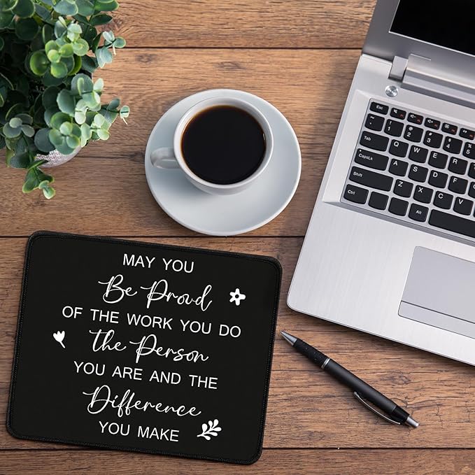 Seajan 25 Pcs Employee Appreciation Gift Bulk Mouse Pad Bulk Inspirational Computer Mouse Pad Gift for Social Worker Volunteer Teacher Nurse 8.27 x 10.24'' (Be Proud)