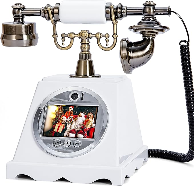 Video Guest Book Wedding Phone (Art Deco Retro White)