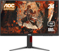 AOC 24G4 24 Gaming Monitor Full HD 1920x1080 IPS Panel 180Hz 1ms 1x HDMI 2.0 1x Display Port Adaptive-Sync Audio Earphone Out Console Gaming Ready 3-Year Zero-Bright-Dot