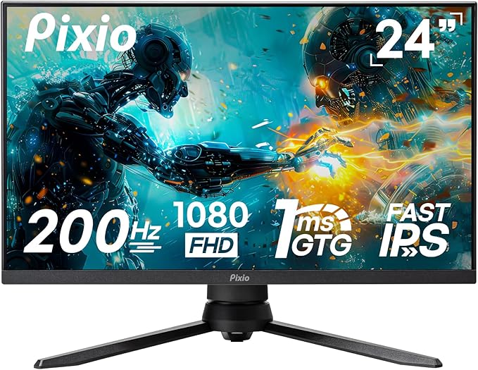 Pixio PX248 PRO V2 24 inch 200Hz Refresh Rate FHD 1080p Resolution Fast IPS Panel 1ms GTG Response Time Gaming Monitor