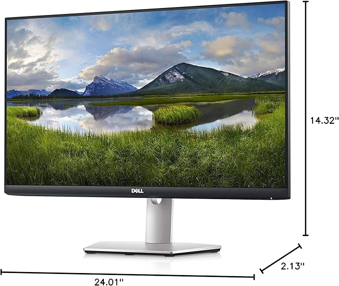 Dell S2721HS 27 Inch Full HD 1920 x 1080 AMD FreeSync IPS Ultra-Thin Bezel Monitor Tilt and Swivel Silver
