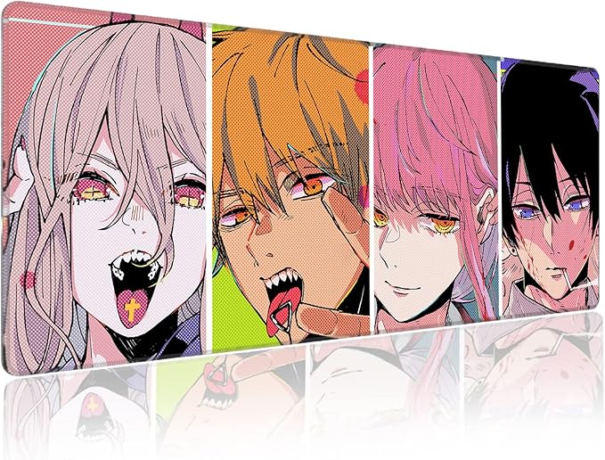 RGB Anime Mouse Pad Water Resist Keyboard PadMouse Pads with Non-Slip Rubber BaseOffice Computer Key Board Mousepad Computer Keyboard Mousepads Mat 800 x 300mm / 31.5×11.8 inches (4)
