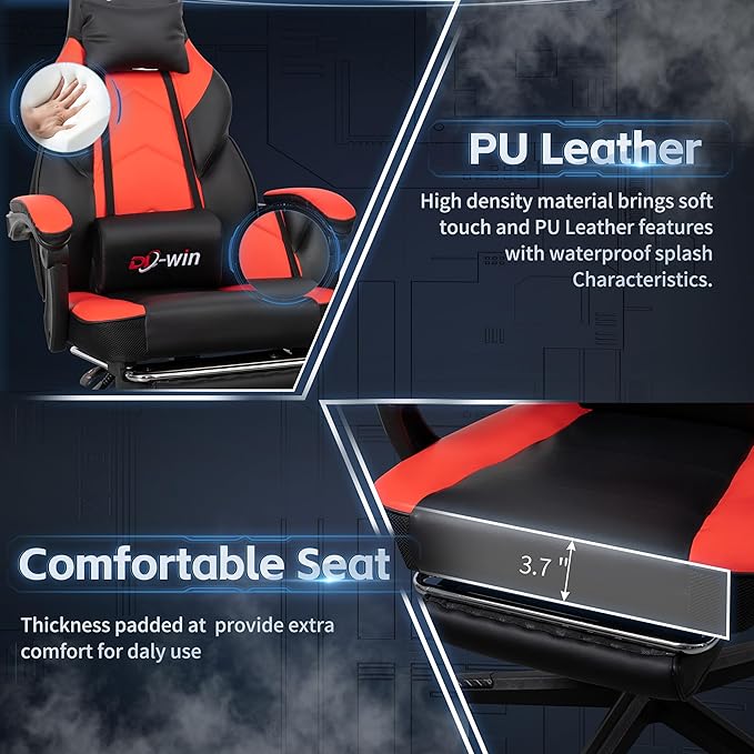 Computer Gaming Chairs Gaming Chair with Swivel Computer Gamer Chair for Gaming Rocker Red