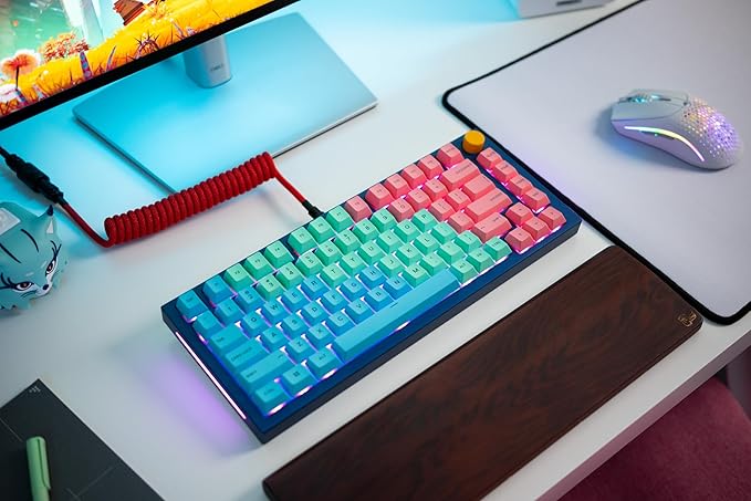 Glorious GPBT Dye Sublimated Keycaps (Pastel) - Thick PBT Plastic 114 Keycap Set for Full Size TKL Compact 75% Mechanical Keyboards
