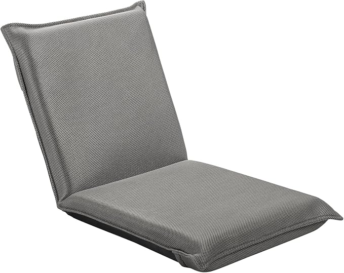 Auténtico Grey Floor Chair Video Gaming Chair High Back Chair Cushion 6 Adjustable Backrest Positions Thick Padded Soft Cushion Provide Extra Seating Great for Reading Watching TV Playing Games