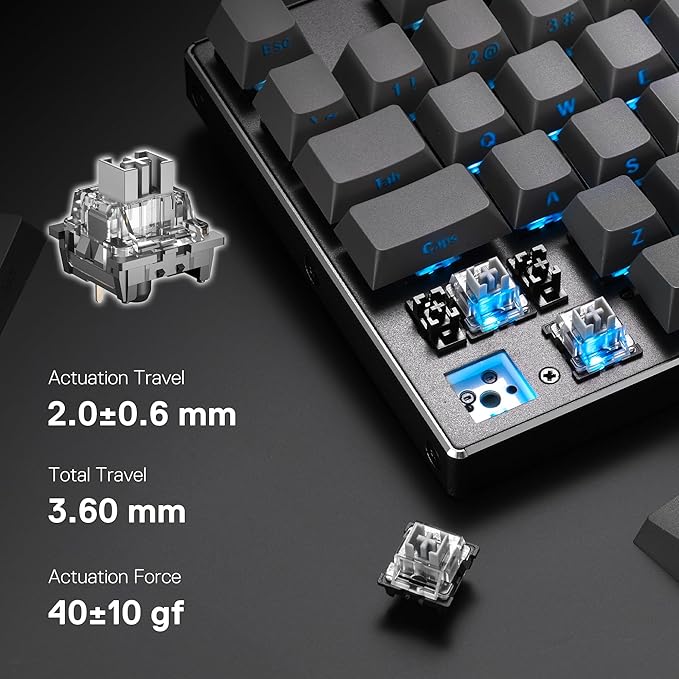 Redragon K556 PRO 104 Keys Wireless RGB Gaming Keyboard Tri-Mode Aluminum Mechanical Keyboard w/Noise Dampening Layers Hot-Swap South-Facing RGB Socket Gradient PBT Keycaps &amp Custom Linear Swit