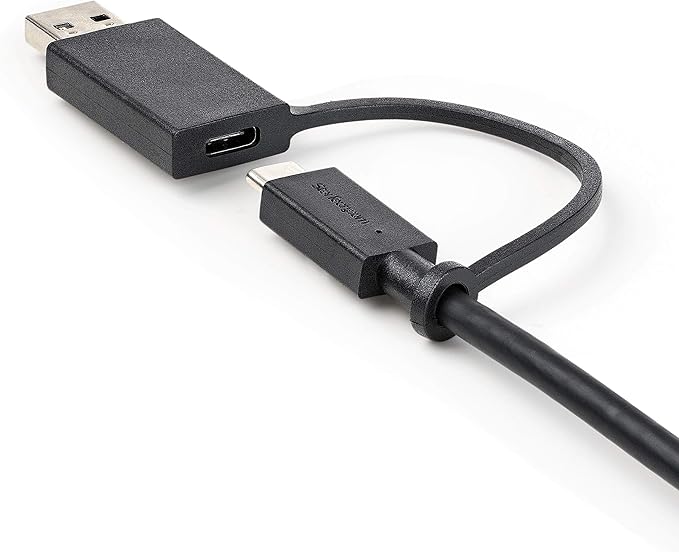 3ft/1m USB-C Cable with USB-A Adapter Dongle USB-C to C [10Gbps/PD] USB-A to C [5Gbps] 2-in-1 USB C Cable for Hybrid Dock