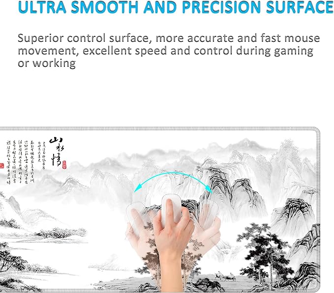 LL-COEUR Pattern XXL Computer Mouse Pad 35.4x15.7x0.12inch Large PC Keyboard Mousepad with Anti-Slip Base for Gaming (Landscape 2 35.4x15.7x0.12)