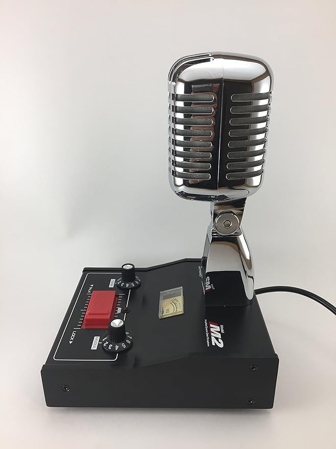 Delta M2 Chrome Amplified Dynamic Power Base Microphone 4 Pin Cobra CB Ham Mic