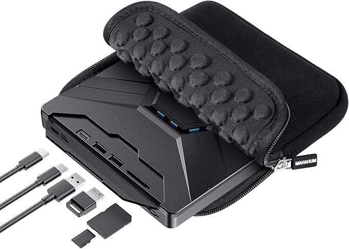 External CD/DVD Drive for Laptop Mac USB 3.0 &amp Type-C 8-in-1 Portable DVD Player/Burner Plug &amp Play with Carrying Case Compatible with Desktop PC Windows 11/10/8 Linux Mac OS MacBook Pro/Air
