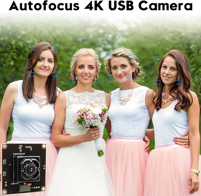 Anti Shake USB Camera Module 4K Vehicles IBIS Stabilization 11MP USB Webcam Autofocus 90 Degree No Distortion Lens Plug and Play for Machine Vision Industrial Robot Vision