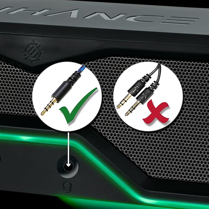ENHANCE SB1 High Excursion Computer Soundbar - USB Powered Computer Speaker Under Monitor Speaker with 10W Peak LED Volume Control Knob Headset Pass Through Gaming Soundbar for PC