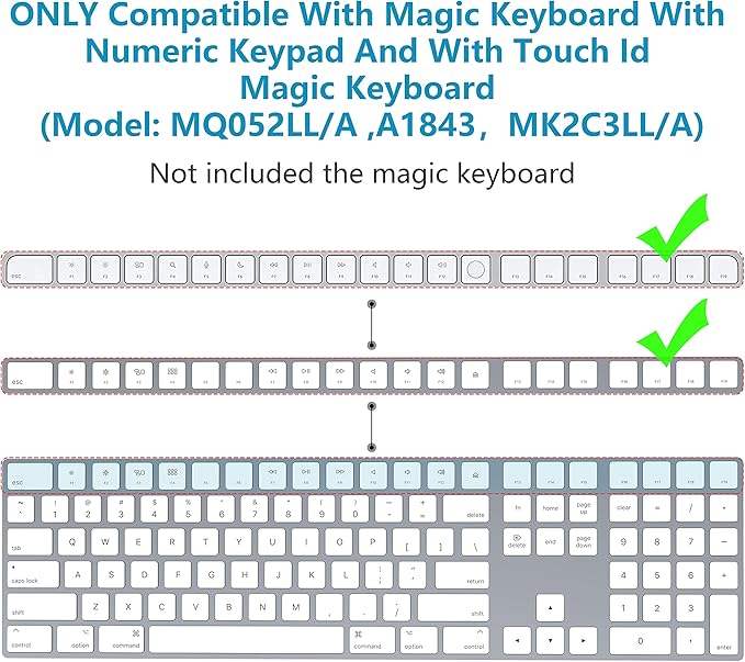 HONKID Keyboard Wrist Rest for Magic Keyboard 2 with Numeric Keypad(MQ052LL/A A1843) and Magic Keyboard with Touch ID(‎MK2C3LL/A) Slim Keyboard Wrist Rest Relieve Pain &amp Fatigue
