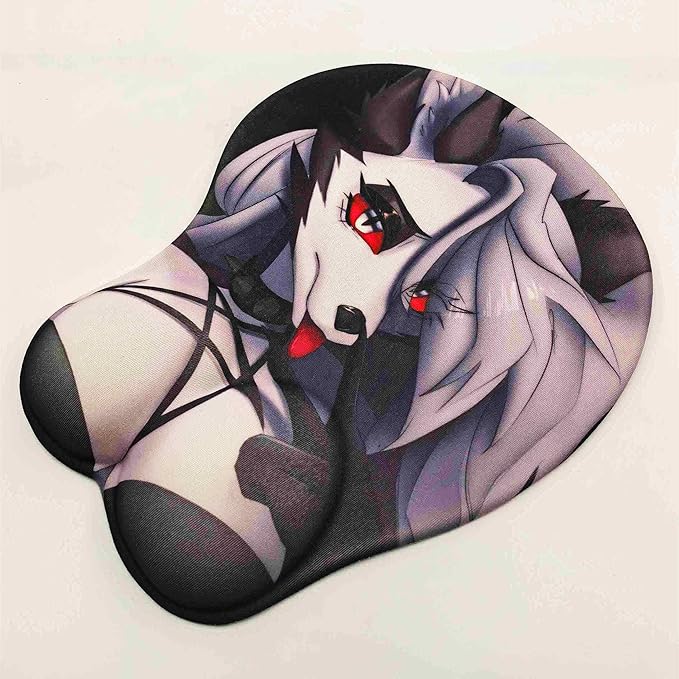 Anti-Slip Oppai Mouse pad 3D Mousepad Furry Anthro Anime Manga Breast Gaming Wrist Rest Boob-pad Mouse Mat (loonaa)
