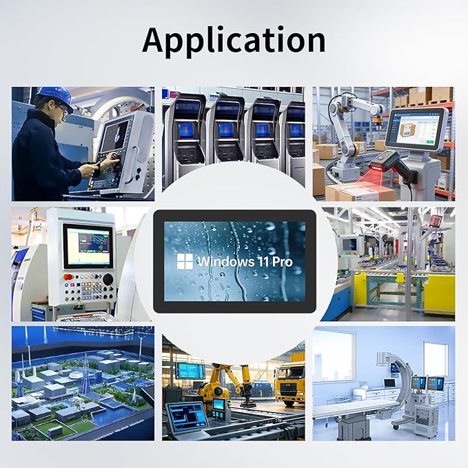 15.6 inch Indusrial Panel PCIndustrial Embedded Panel PCFanless Panel Computer All in One Windows 10 ProJ6412 16GB RAM 512GB ROM4xUSB3.02xUSB2.04xRS232+2xRS4858*GPIOHDMI2xLAN