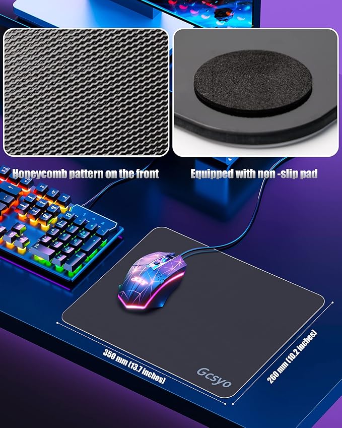 Professional Glass Gaming Mouse Pad for Logitech G502/G PRO/G703 Large Non Slip Mousepad for Avid Gamer-Special Glass Surface with Improved Precision and Speed for Smooth Mouse Control