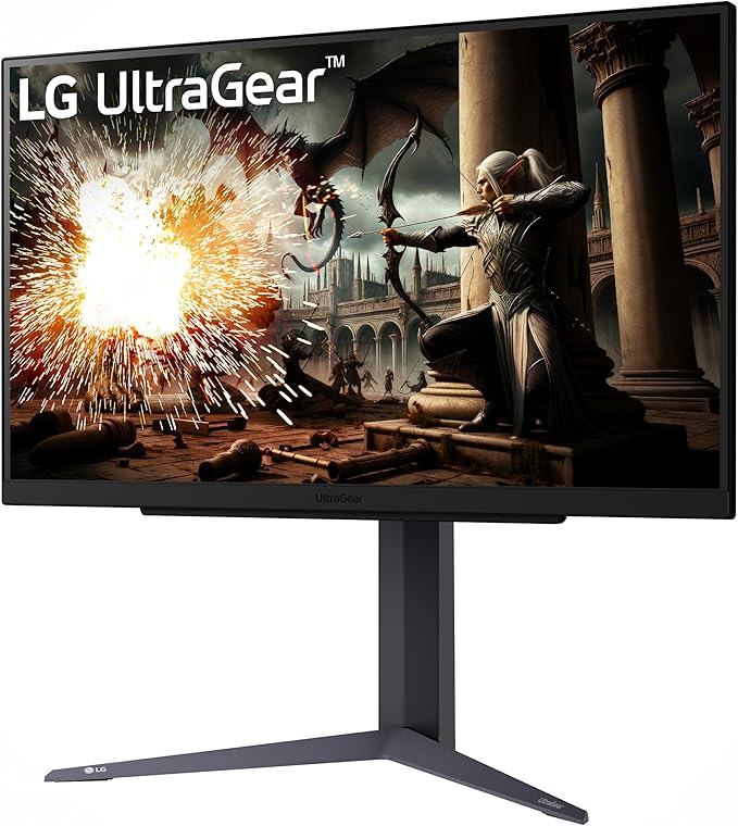 LG 27GS75Q-B 27-inch Ultragear QHD (2560x1440) Gaming Monitor 180Hz (O/C 200Hz) 1ms IPS NVIDIA G-SYNC Compatible AMD FreeSync HDR10 Tilt/Height/Pivot Stand HDMI DisplayPort Black