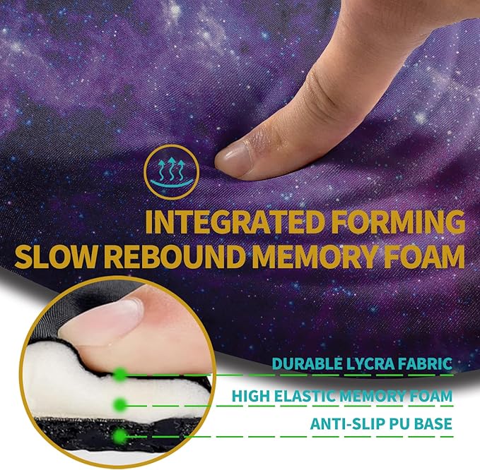 Hokafenle Ergonomic Mouse Pad Wrist Support with Stepped-Wedge Design Wrist Rest Pain Relief Mousepad Filled with Memory Foam Carpal Tunnel Mousepad for Wireless Mouse(12x8 inch Galaxy)