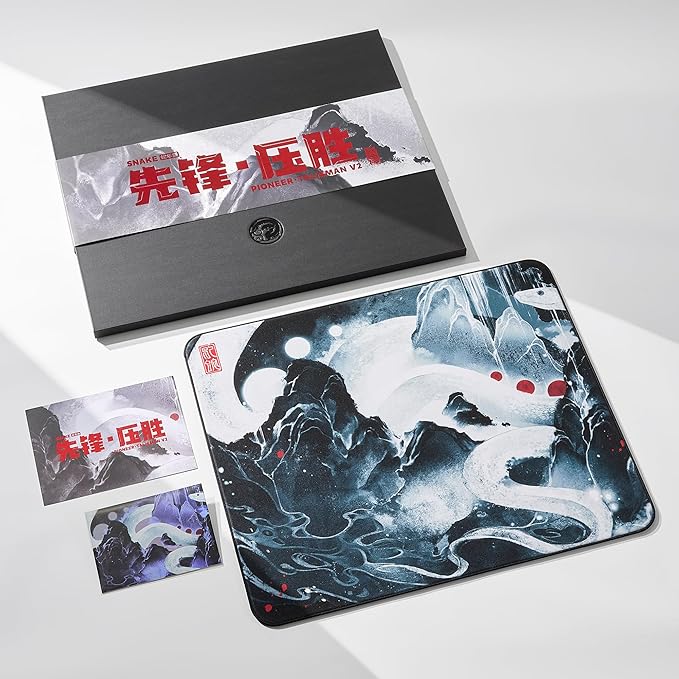 ESPTIGER Pioneer Ya Sheng V2 Year of The Snake Gaming Mouse Pad 480x400x4mm | Lubricated Woven Fabric SlimFlex Anti-Slip Base Stitched Edges