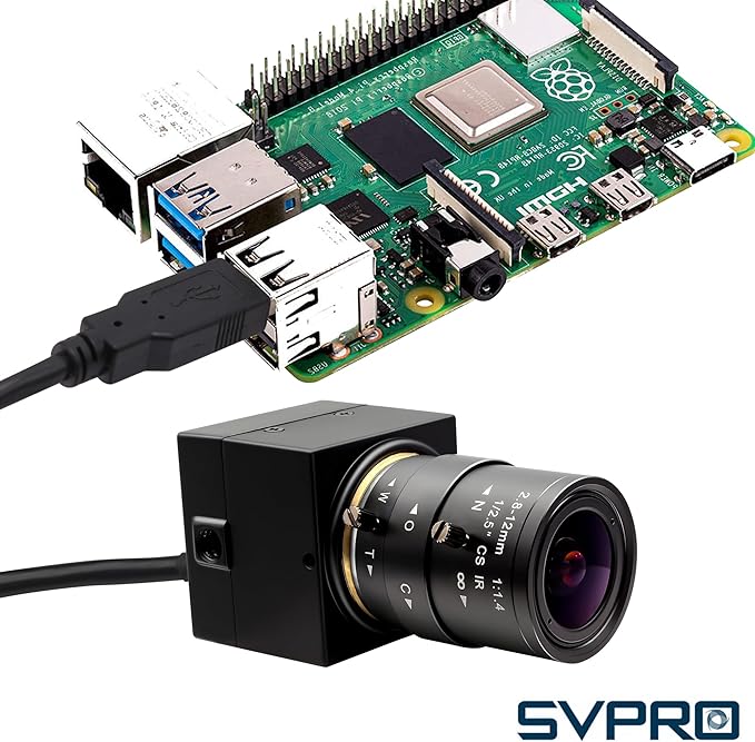 SVPRO 5MP 30fps USB Camera with 2.8-12mm Zoom Lens Close-up Camera for Machine MonitoringIMX335 Low Light Industrial Camera for Computer LaptopUVC Plug in Webcam for WindowsMacOSLinuxAndroid