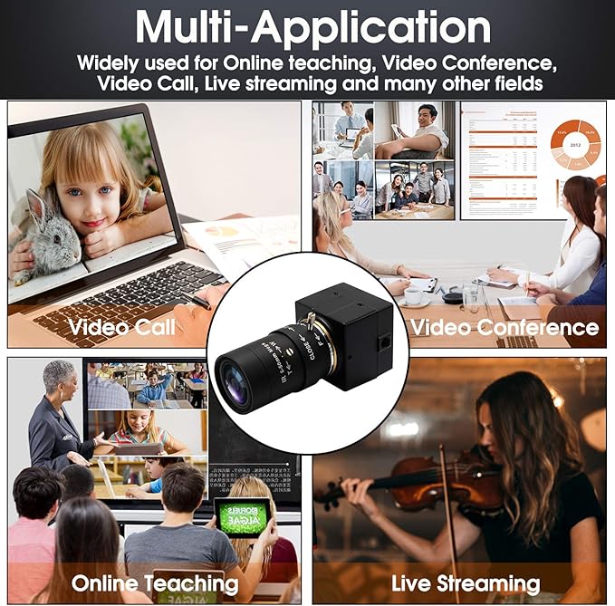 SVPRO USB Webcam with Zoom Lens 5-50mm 10X Optical Zoom Manual FocusHigh Resolution 3264x2448Sony IMX179 SensorUSB HD Computer Camera for Windows MAC Linux Android