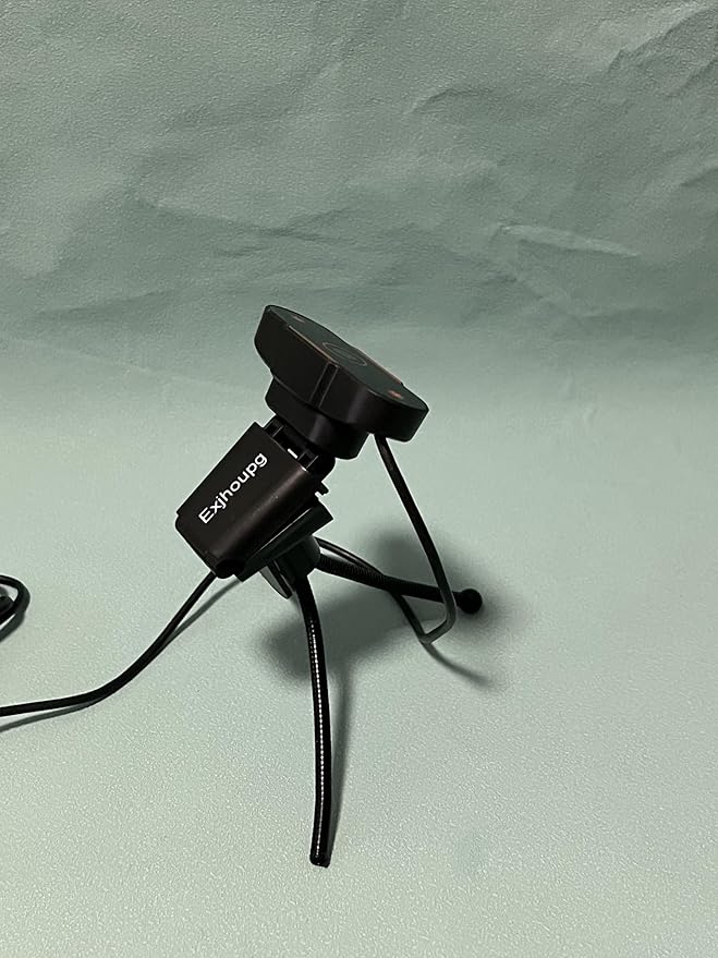 Exjhoupg Webcams with Tripod Stand Widescreen USB Computer Camera Streaming Mic Web cam for Online Calling/Conferencing