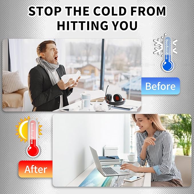Heated Mouse Pad Hand Warmer Warm Desk Pad Mousepad Desk Mat with 3 Levels Heating and Auto Shut Down 31.5 x 13 inch PU Leather Warmer Keyboard Mat for Gaming Laptop Office Home Starfish Beach