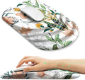 Ergonomic Mouse Pad with Wrist Rest SupportNon-Slip PU BaseMassage for Carpal Tunnel Pain ReliefMemory Foam Mousepad for HomeOfficeWork（Creamy Beautiful Floral）