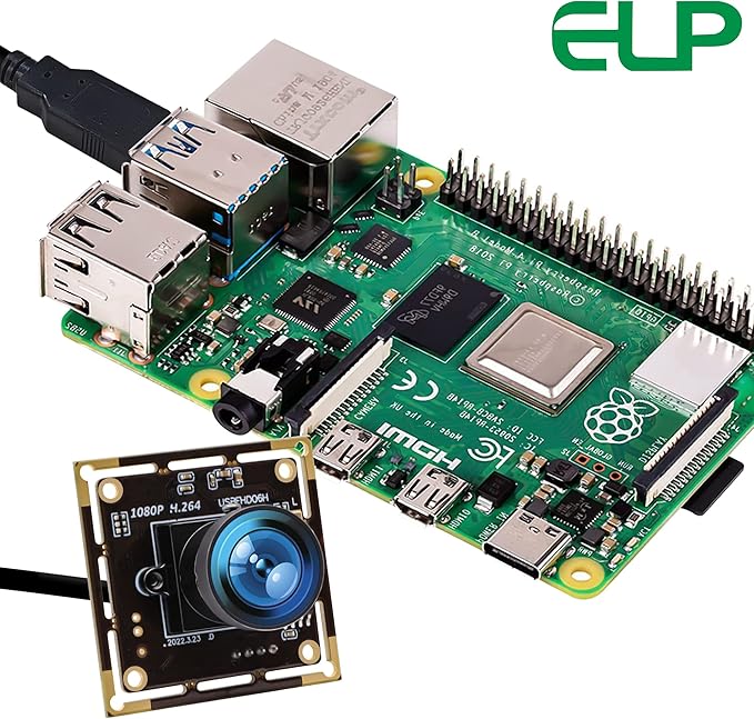 ELP Sony IMX323 Sensor Mini Wide Angle USB Camera Module with Microphone 170degree Fisheye Lens HD 1080P 0.01Lux Low Light Video Audio PC Camera UVC H.264 USB2.0 Embedded Webcam Board for Computer