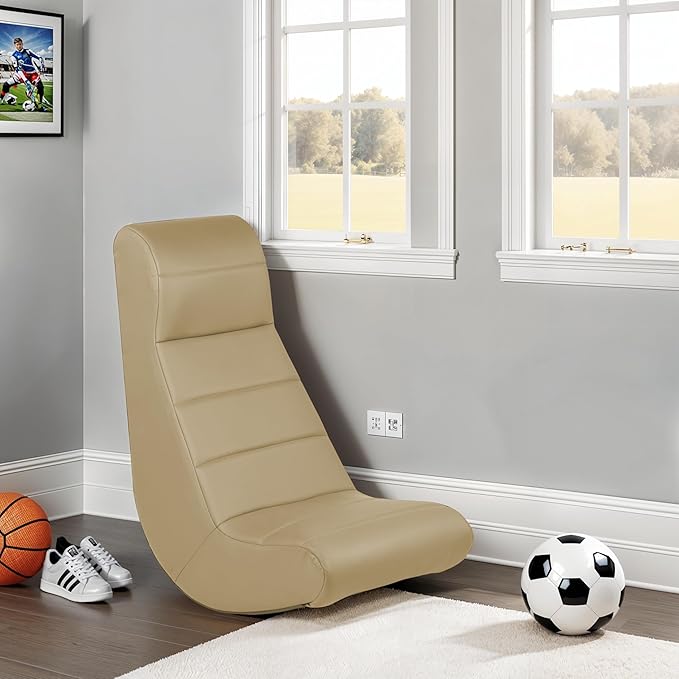 FDP Horizontal Floor Rocker Lightweight Video Rocker for Kids and Teens Ergonomic Chair for Reading Gaming Watching TV - Sand 10489-SD