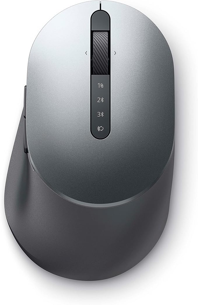 Dell MS5120W Mobile Pro Wireless Mouse – Wireless 2.4GHz Bluetooth 5.0 Microsoft Swift Pair/Dell Pair (Windows 10 &amp 11 only) Optical LED Sensor - Gray