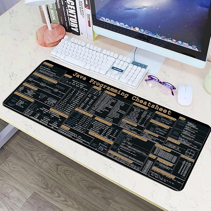 Java Programing Cheat Sheet Desk Mat for Software Engineers Web Developers and Programmers Gift Coworker Quick Key Anti-Slip Keyboard Pad KMH