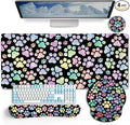 Dog Paw Mouse Pad Set XXL Large Desk Mat Pad Cute Ergonomic Mouse Pad with Wrist Support Wrist Rest for Computer Keyboard Cup Coaster Cute Cat Paw Office Supplies Desk Decor Accessories