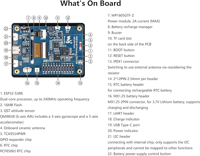 ESP32-S3 2.8inch Display Development Board ESP32 with 2.8inch IPS LCD 480x640 Resolution 32-bit LX7 Dual-Core Processor SPI + RGB Interface Supports WiFi &amp Bluetooth