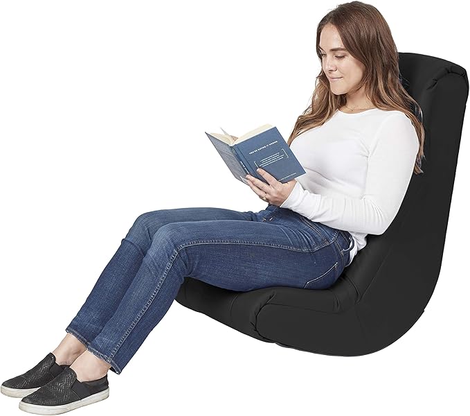 Factory Direct Partners Soft Tufted Floor Rocker - Cushioned Ground Chair for Kids Teens and Adults - Great for Reading Gaming Meditating TV - Burgundy 10488-BY