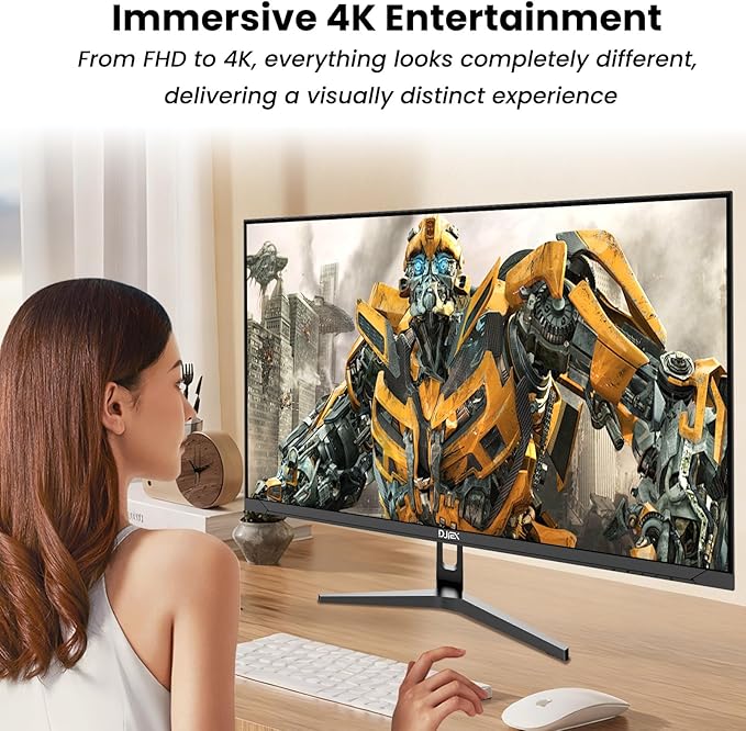 32 Inch 4K Computer Monitor UHD 3840 * 2160P Ultra-Clear Screen 60HZ 3500:1 Contrast Ratio 100% sRGB FreeSync Eyecare IPS Panel Compatible with Wall mounting Ideal for Business Office