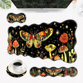 Desk Mat Mouse Pad with Wrist Rest 4-in-1 Large Mouse Pads for Desk Ergonomic Mouse Pad and Keyboard Wrist Rest Gaming Keyboard Mat for OfficeMushrooms and Butterflies